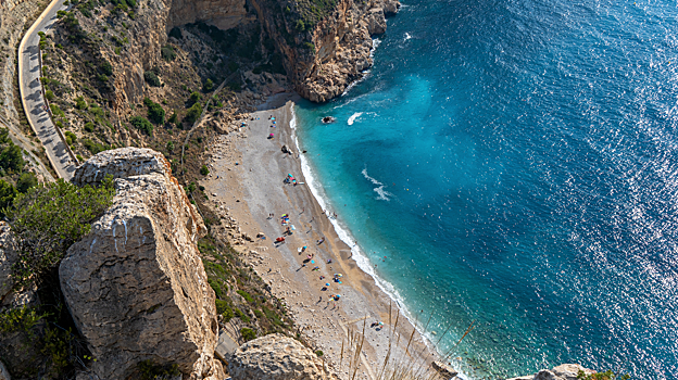 Imagen aérea de la cala del Moraig