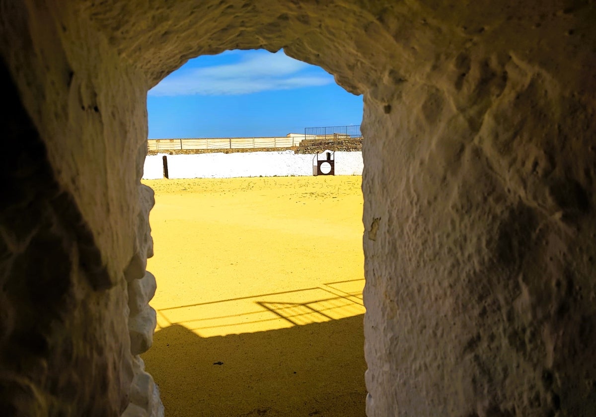 Plaza de toros en el castillo de Aroche, donde se celebran festejos