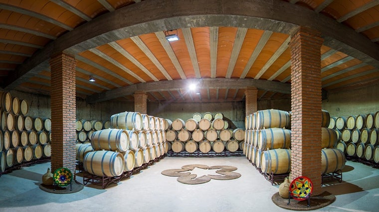 Barricas en la Bodega Cepa Bosquet.