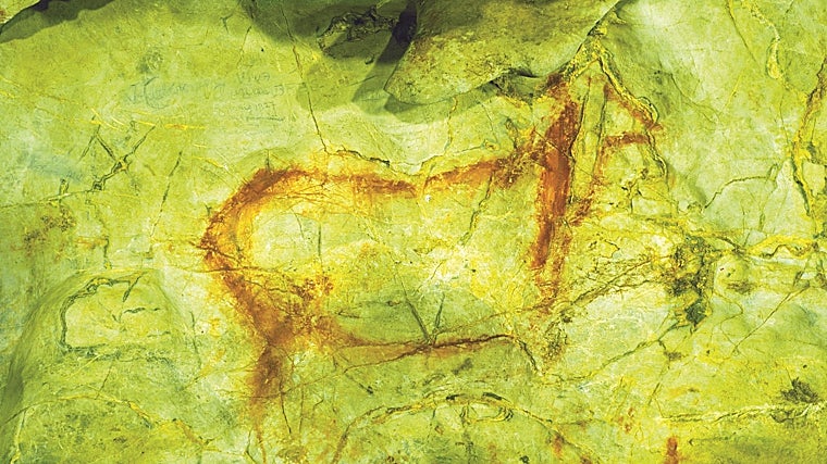 Una de las figuras pintadas en la cueva de El Pindal