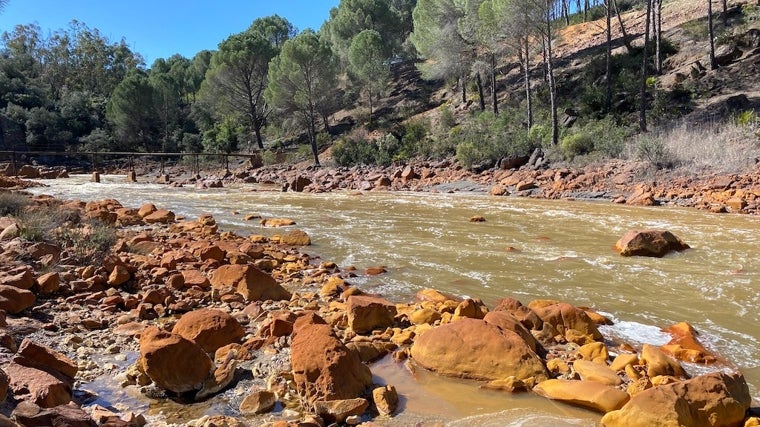 El río Tinto, que en esta zona está en su curso alto, muestra su lado más original y salvaje en este cañón