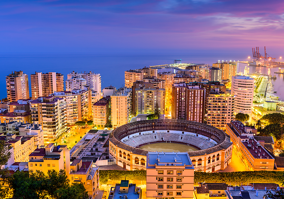 Anochecer mágico de Málaga