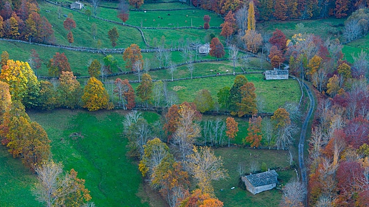 Prados, montañas y cabañas de piedra en los Valles Pasiegos