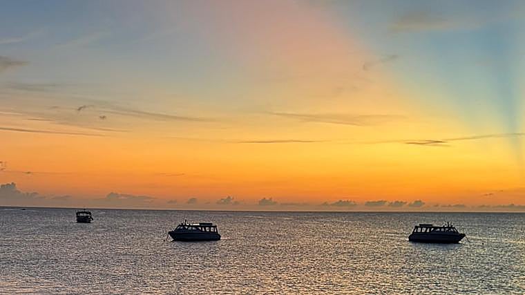 Vistas del atardecer desde el barco