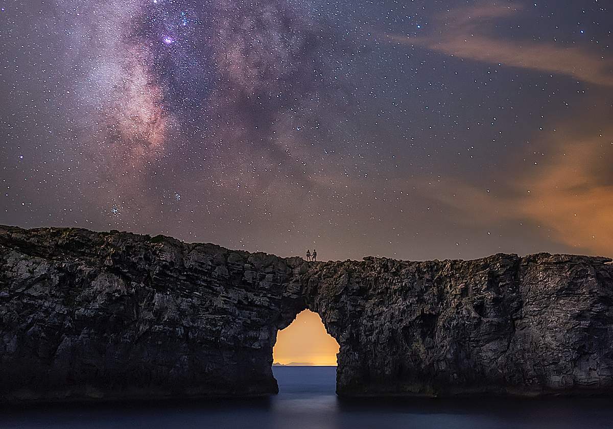 Cielo estrellado en el Pont d'en Gil, Menorca