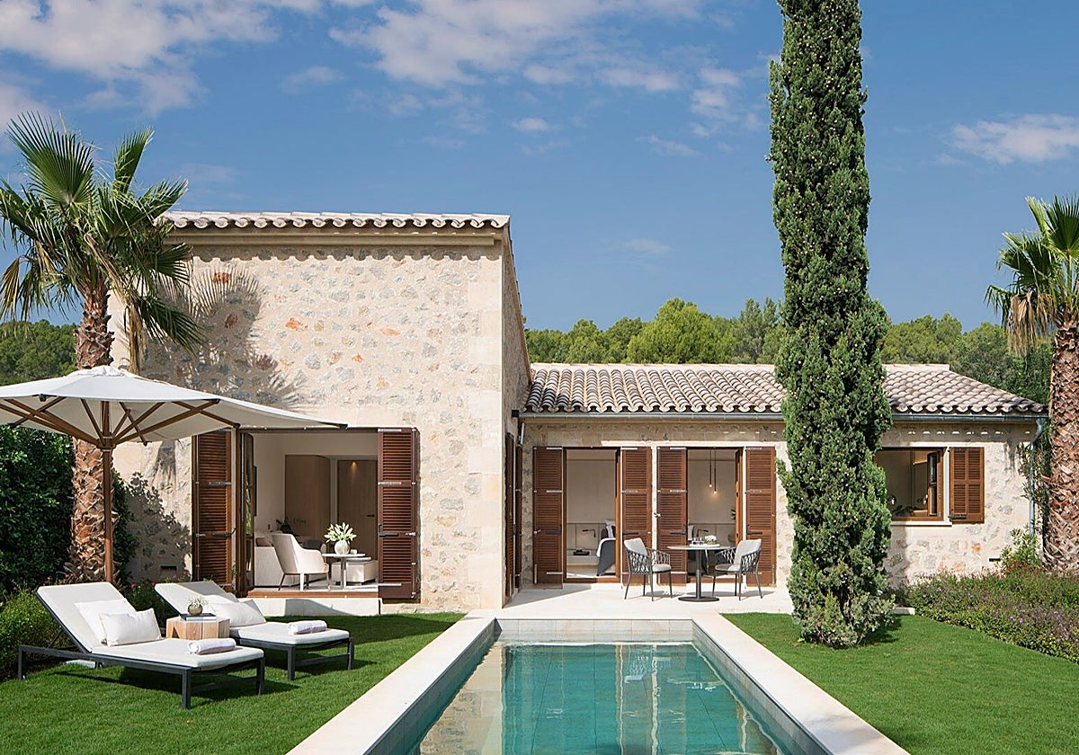 Suite privada con piscina en el hotel Castell Son Claret