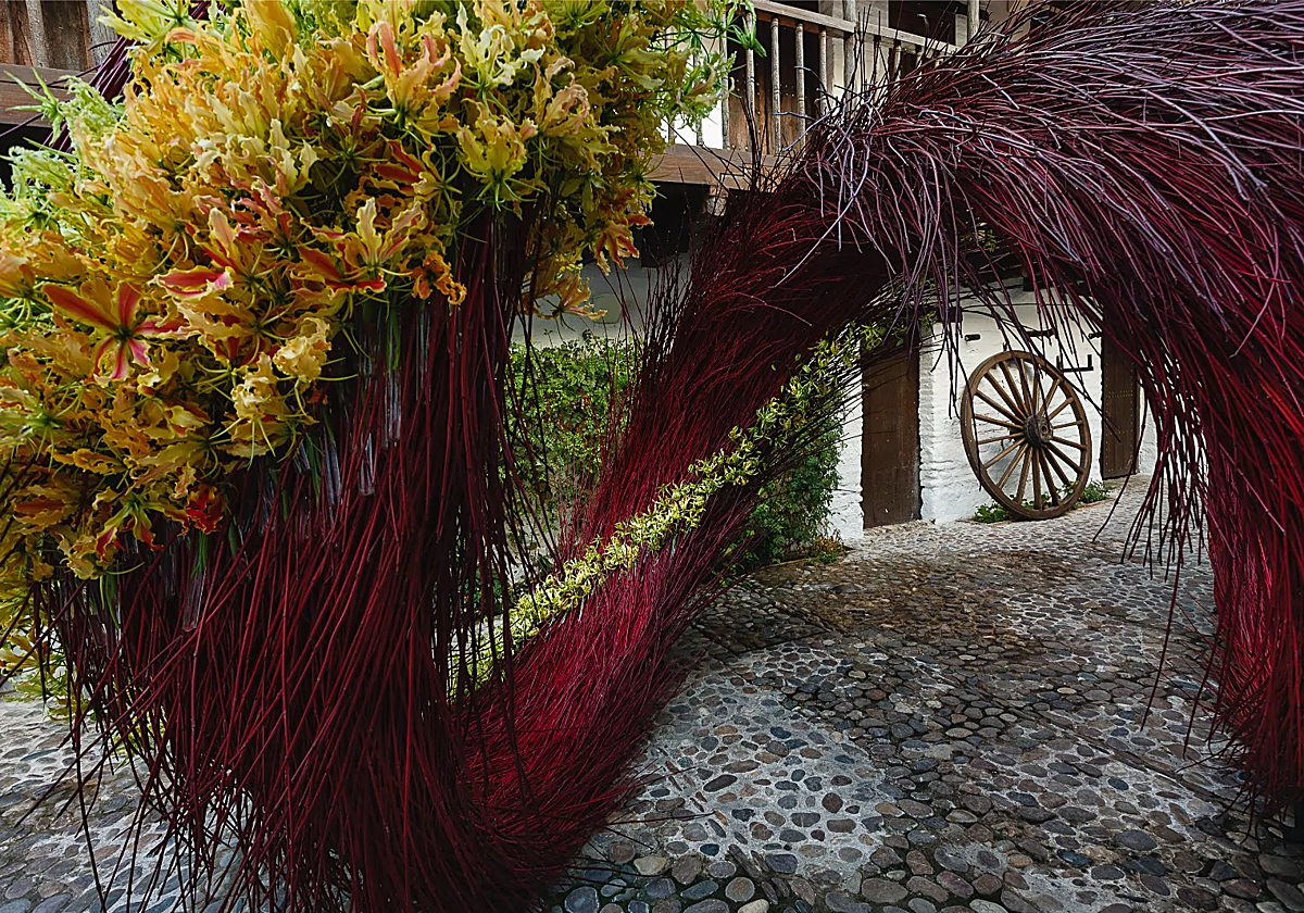 Imagen de uno de los patios adornados en el marco del Festival Flora