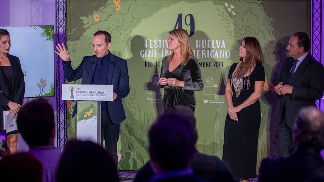 Manuel H. Martín, director del Festival de Cine de Huelva, durante el acto