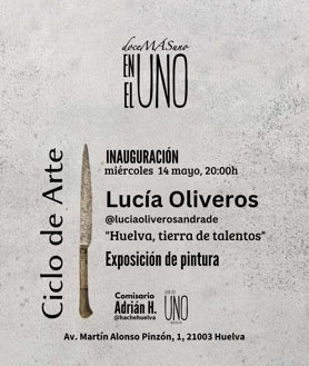 Imagen secundaria 2 - Retrato de Paco Toronjo, la artista Lucía Oliveros y el cartel de la exposición