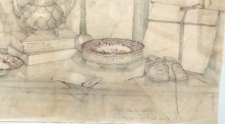 Detalle de uno de sus dibujos