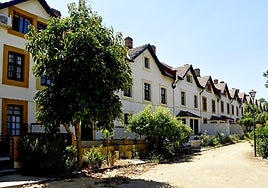 Casas en el barrio de Bellavista en Riotinto