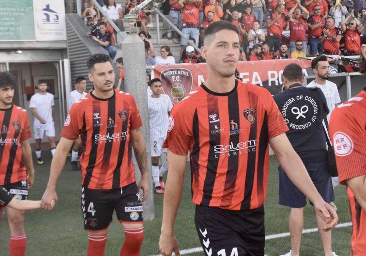Cerpa antes de comenzar un partido con el Puente Genil
