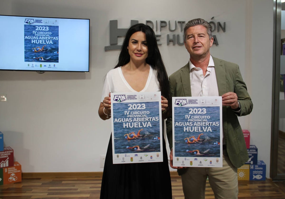 Bella Canales y Miguel Ángel Pérez de Diego en la presentación en Diputación