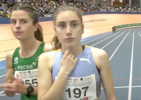 Imagen secundaria 1 - Gran debut de María Forero en pista cubierta: Victoria, marca personal y «rabia» en Valencia