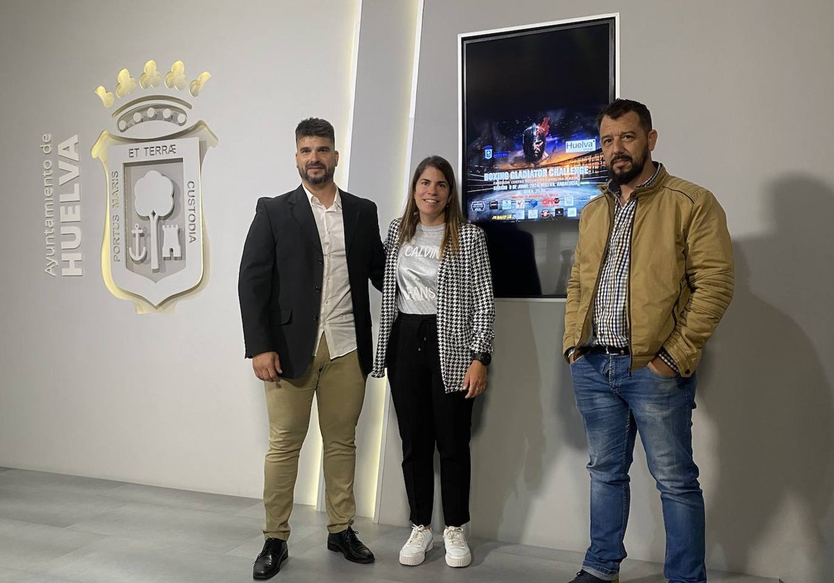 La presentación en el Ayuntamiento de Huelva de la velada Boxing Gladiator Challenge