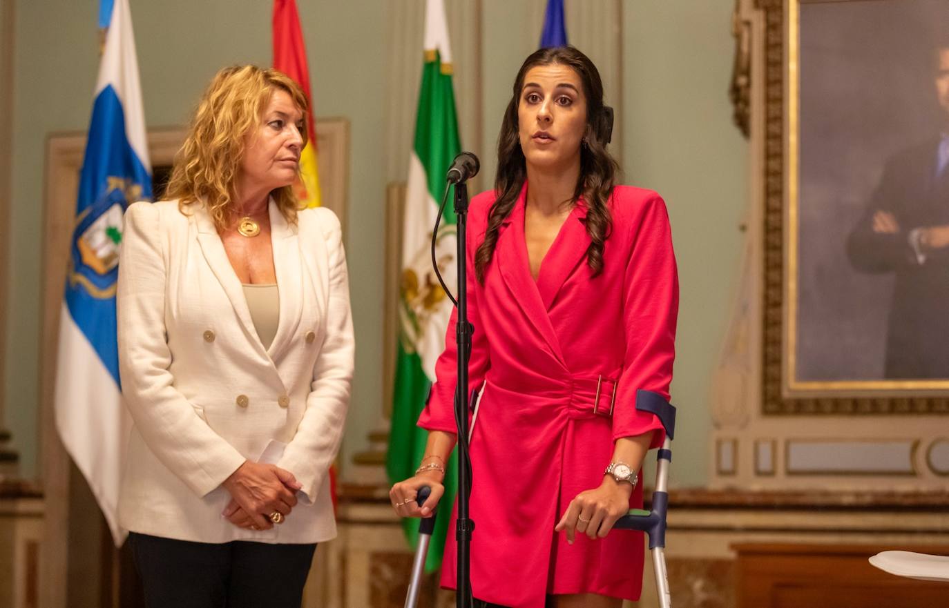 El homenaje a Carolina Marín en el Ayuntamiento de Huelva, en imágenes