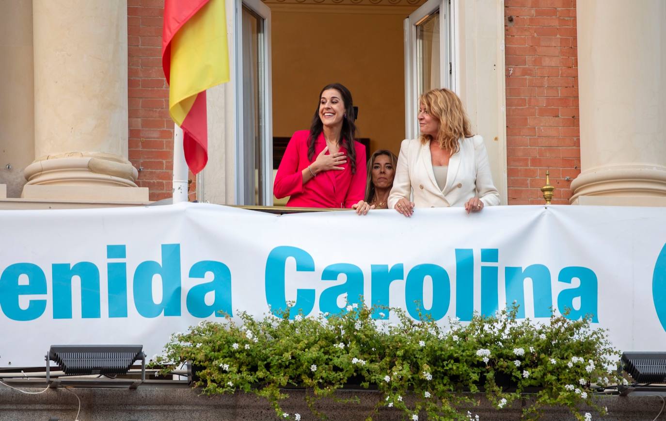 El homenaje a Carolina Marín en el Ayuntamiento de Huelva, en imágenes