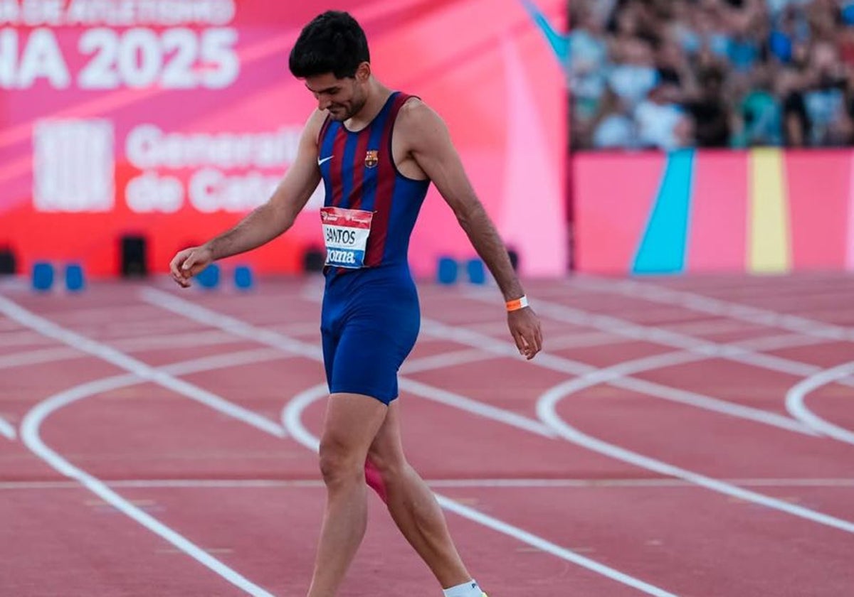 Héctor Santos, tras ser campeón de España de longitud