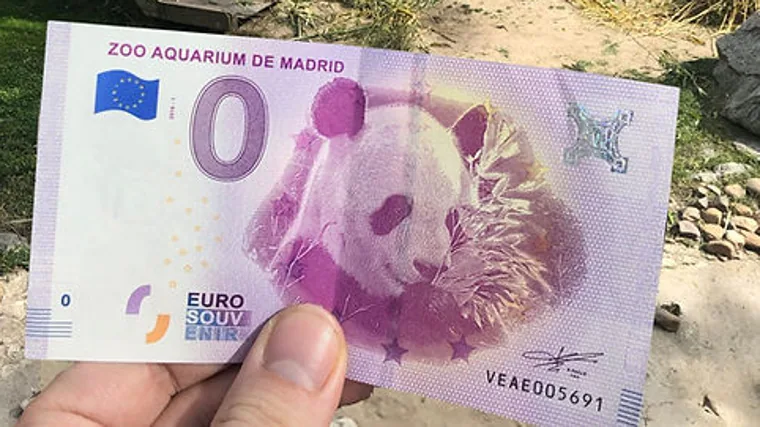 Billete de 0 euros, personalizado con el Zoo Aquarium de Madrid