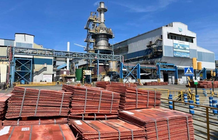 Planchas de cobre en las instalaciones de Huelva