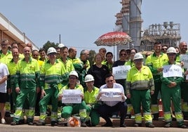 Protesta contra el ERE en Fertiberia