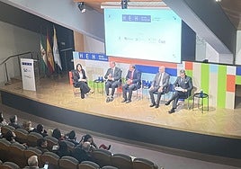 El coloquio del encuentro Hecho en Huelva esta mañana en el Foro Iberoamericano de La Rábida