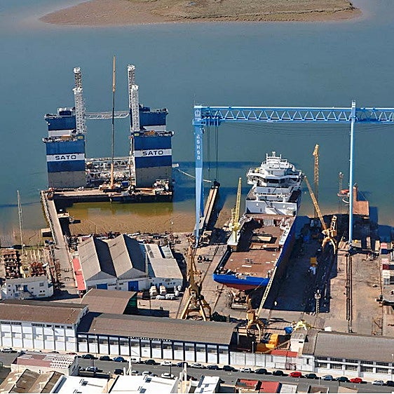 Instalaciones de los astilleros de Huelva