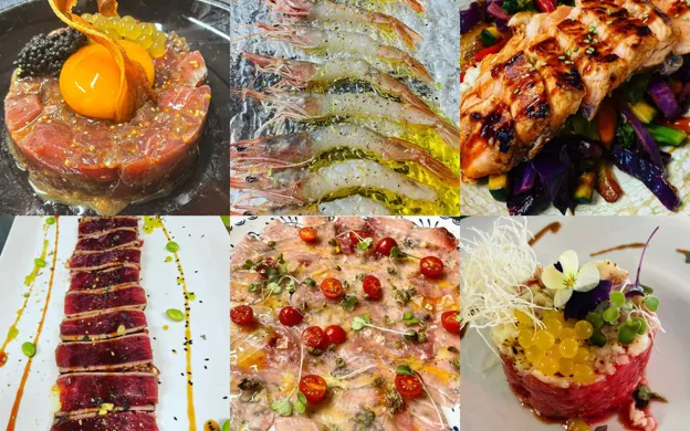 Algunos de los platos de la carta del nuevo restaurante de la Ciudad del Marisco de Huelva