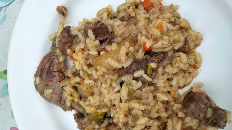 El arroz ya servido en el plato