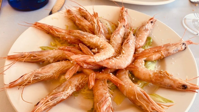 Plato de gambas del Restaurante La Patera