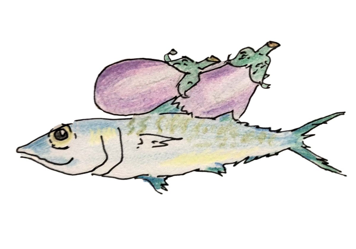 Los protagonistas de la receta de berenjenas rellenas de pescado