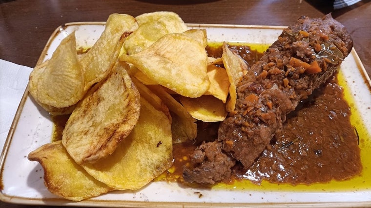 Uno de los platos servidos en el Restaurante «La Fonda de María Mandao»