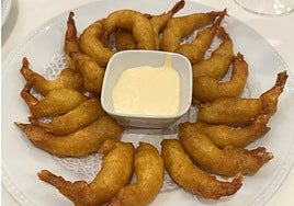 Gambas rebozadas de Azabache, en Huelva