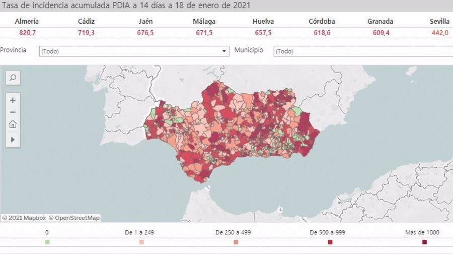 Huelva capital se someterá a un cierre perimetral al superar la tasa de 500 casos