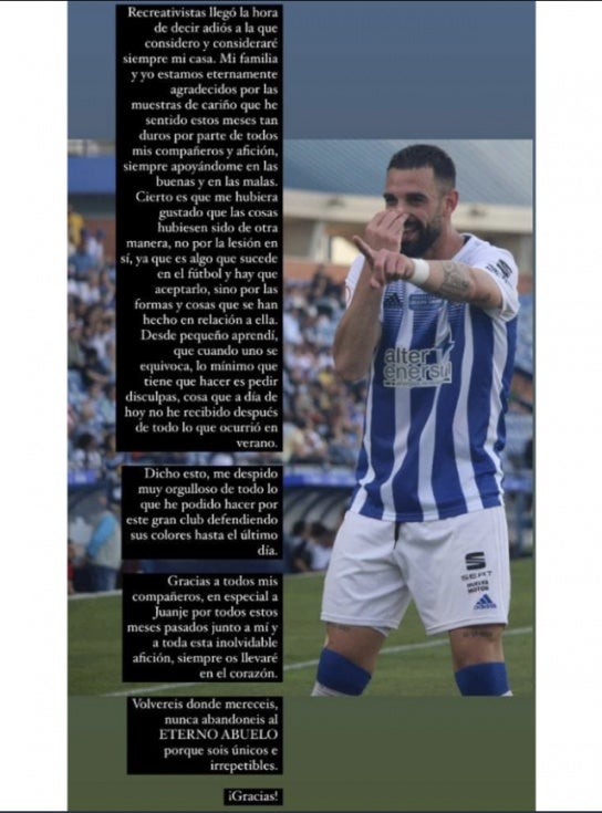 Juan Delgado se despide agradecido pero esperando una disculpa