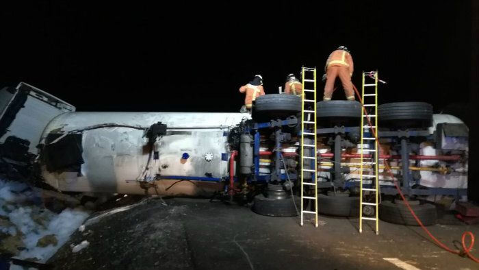 La Junta activa la situación 1 del Plan de Emergencias por el vuelco del camión con propano