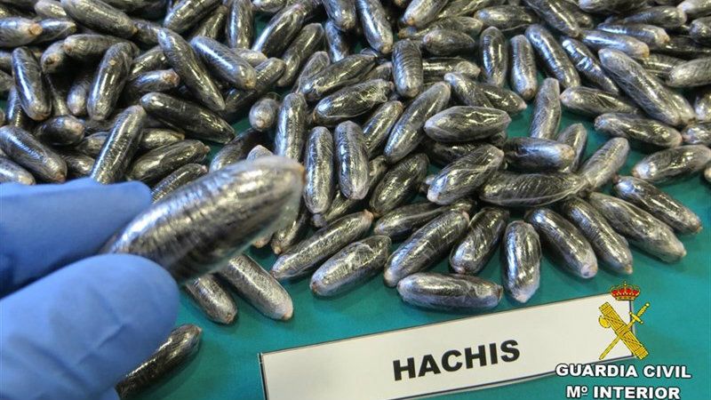 Las incautaciones de hachís se sextuplicaron en el año 2018 con más de 18 toneladas