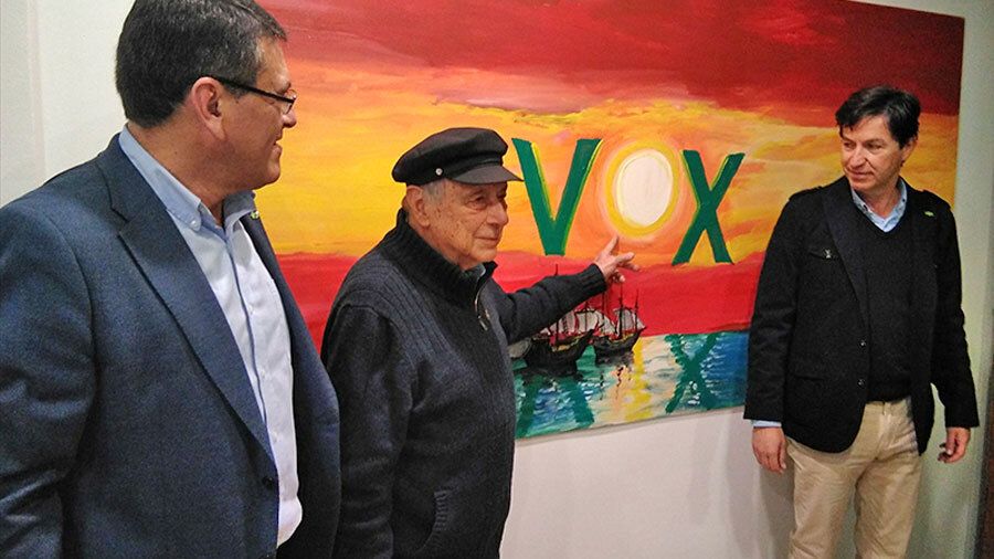 Mural patriótico de Aramburu para la sede de Vox