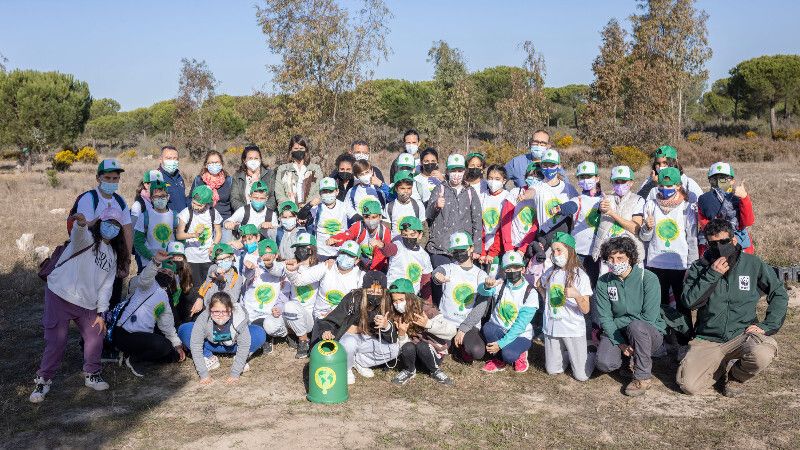 Escolares plantan un centenar de árboles en la zona de Doñana afectada por el incendio de 2017