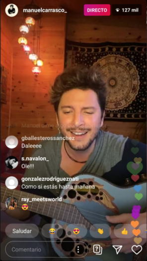 Más de 130.000 personas 'asisten' al concierto de Manuel Carrasco en Instagram