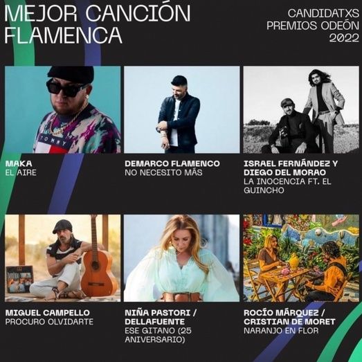 Rocío Márquez y Cristian de Moret, nominados en los Premios Odeón