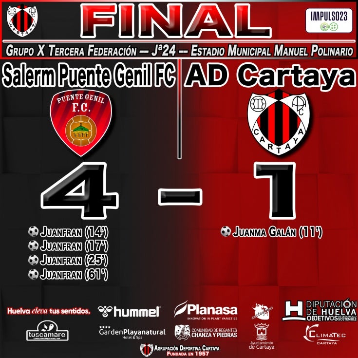 Juanfran se come al Cartaya en Puente Genil (4-1)