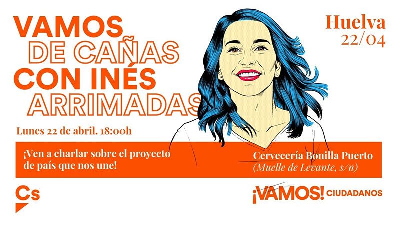 Inés Arrimadas, de cañas por Huelva