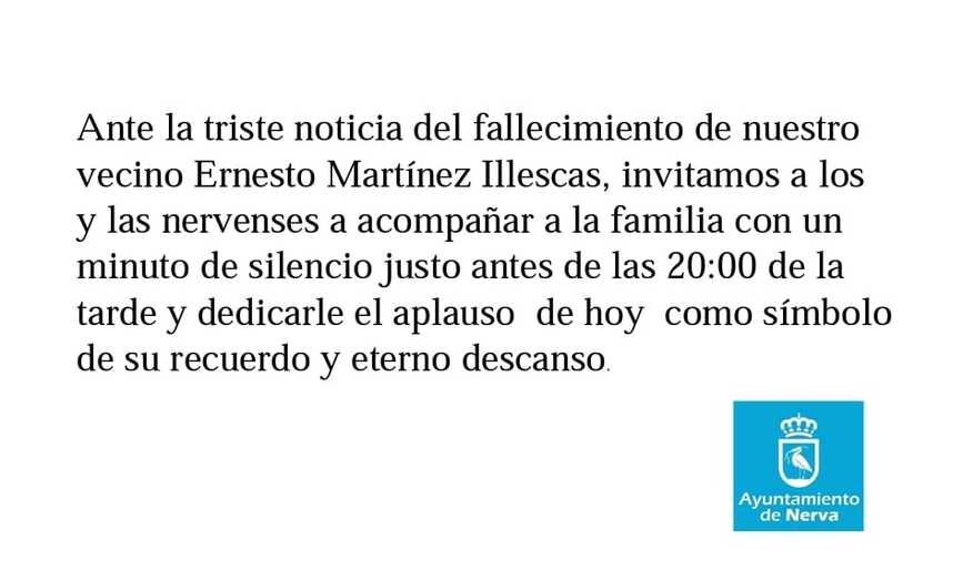 Dos días de luto oficial en Nerva por el fallecimiento de uno de sus vecinos por coronavirus