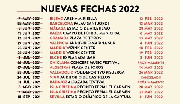 Manuel Carrasco aplaza a 2022 los conciertos de su gira 'La cruz del mapa'