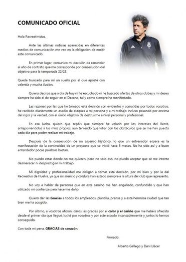 Alberto Gallego se va antes de que lo echen