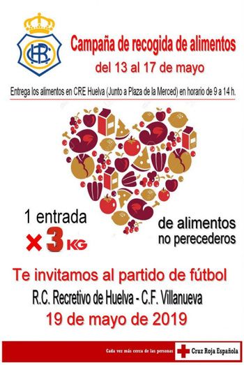 Una entrada para el Recre-Villanovense a cambio de tres kilos de alimentos