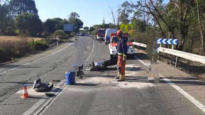 Un herido tras accidentarse con su moto en el término municipal de Valverde