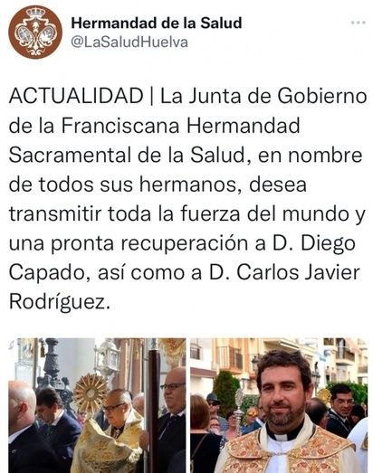 Los párrocos Diego Capado y Carlos Javier Rodríguez, hospitalizados