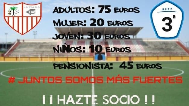 La Palma da a conocer los precios de su campaña de socios